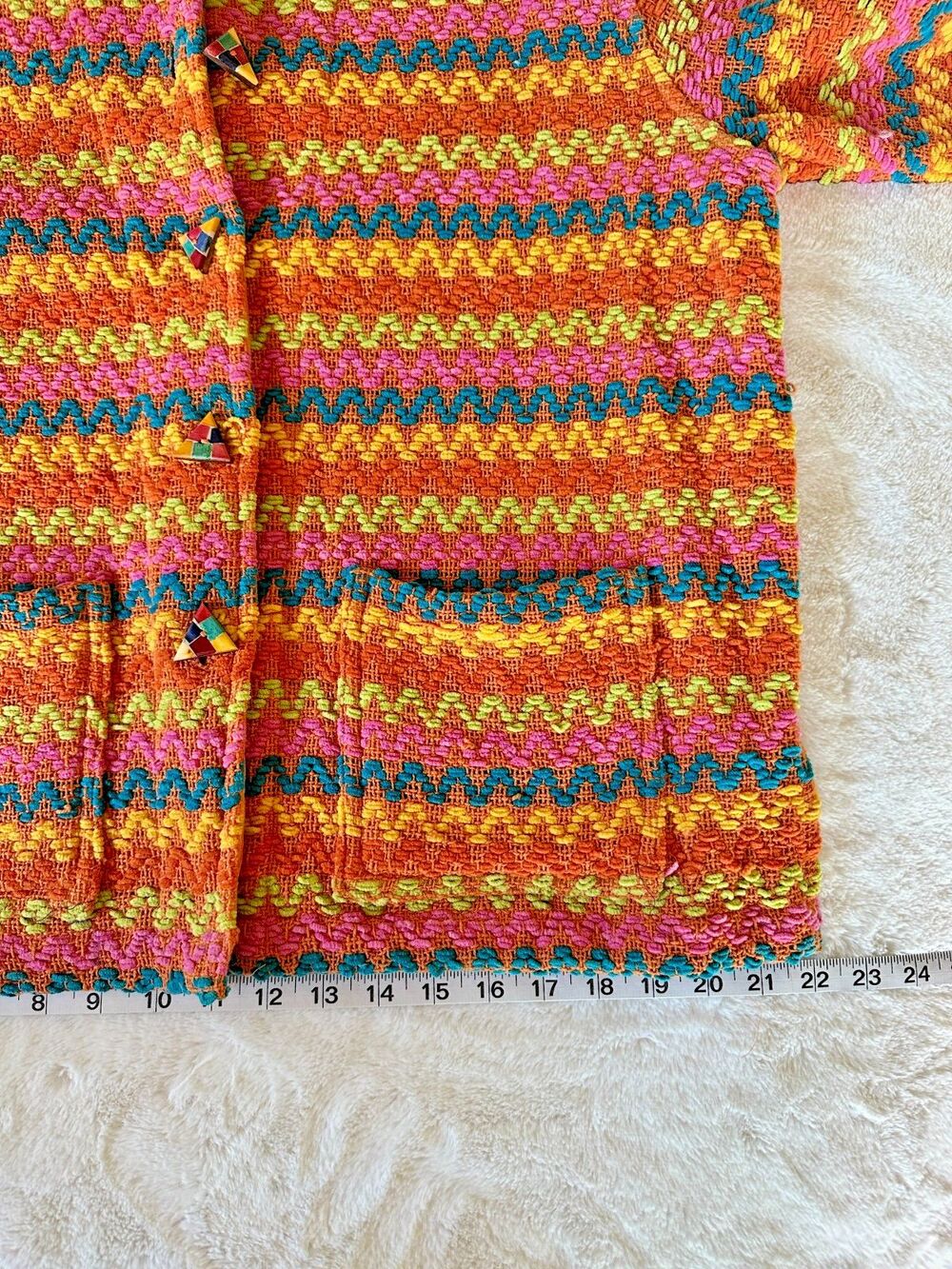 Anu by Natural Multicolor Blazer Large NWT 100% cotton Made in India Boho Artsy - Picture 8 of 9